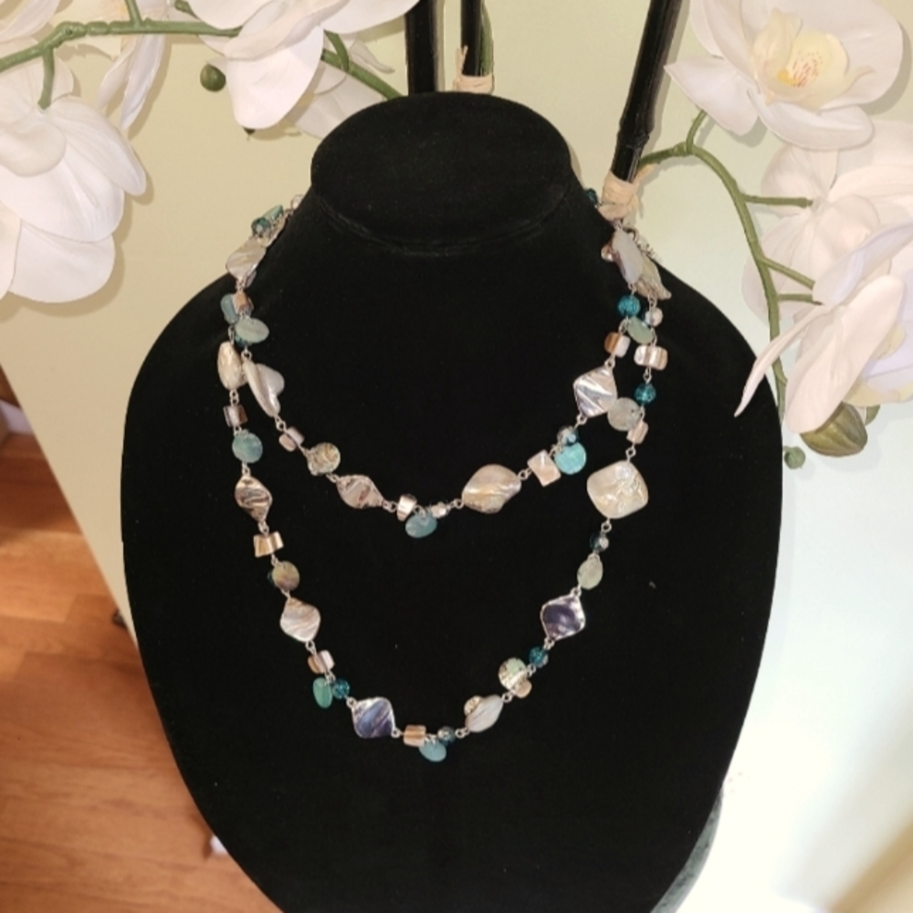 Lia Sophia Silver Mother of Pearl Necklace